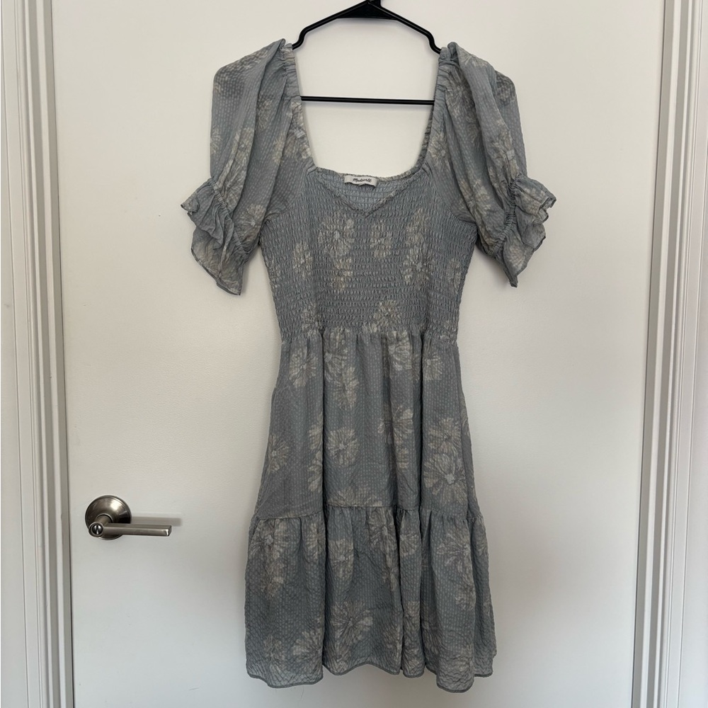 Madewell Light Blue Floral Mini Dress